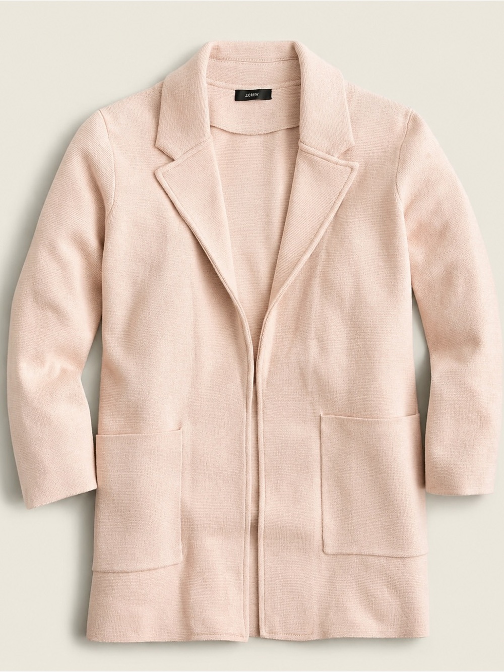 NWT J.Crew 365 Womens Medium Blush Pink Sophie Open Front Sweater Blazer J. Crew